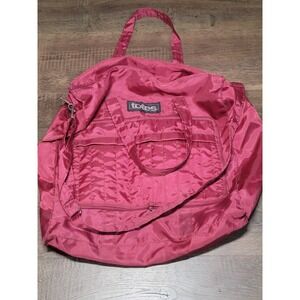 Totes Vintage Burgundy Nylon Packable Duffel Bag Foldable Travel Tote 2571-1